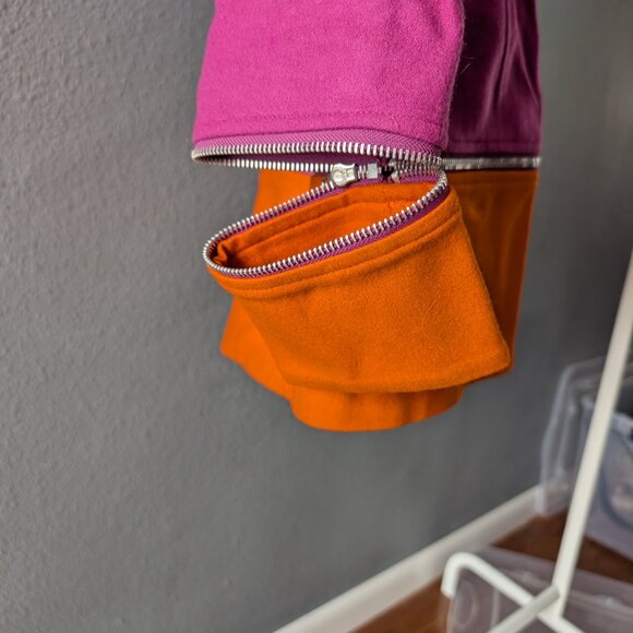 💜🧡 Bold Harve Benard Purple & Orange Wool Blend Coat - Sz 8🧡💜 - Picture 4 of 8
